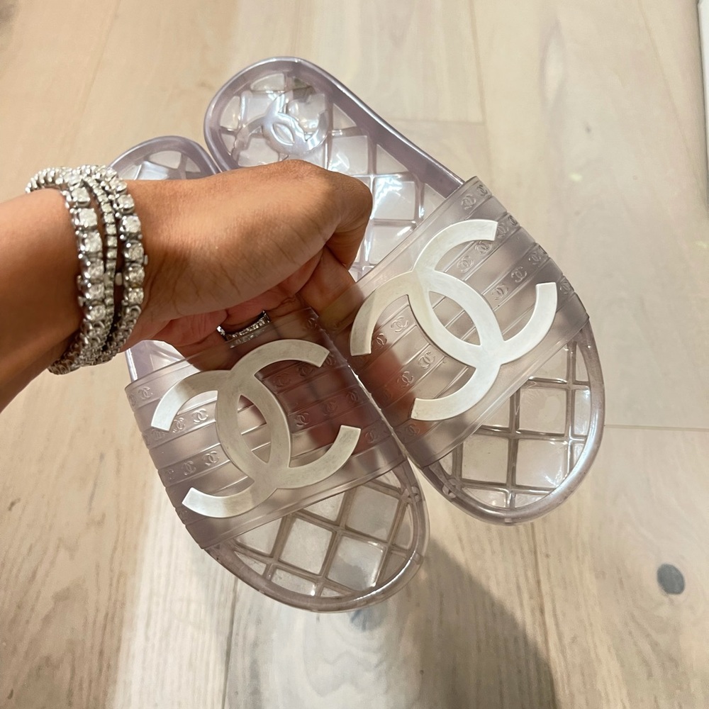 Chanel Clear jelly slides